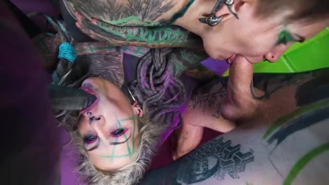 Wild Tattooed Group Sex Orgy Fuck