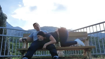 sucking the stranger in the mountains, amateur blowjob outdoor