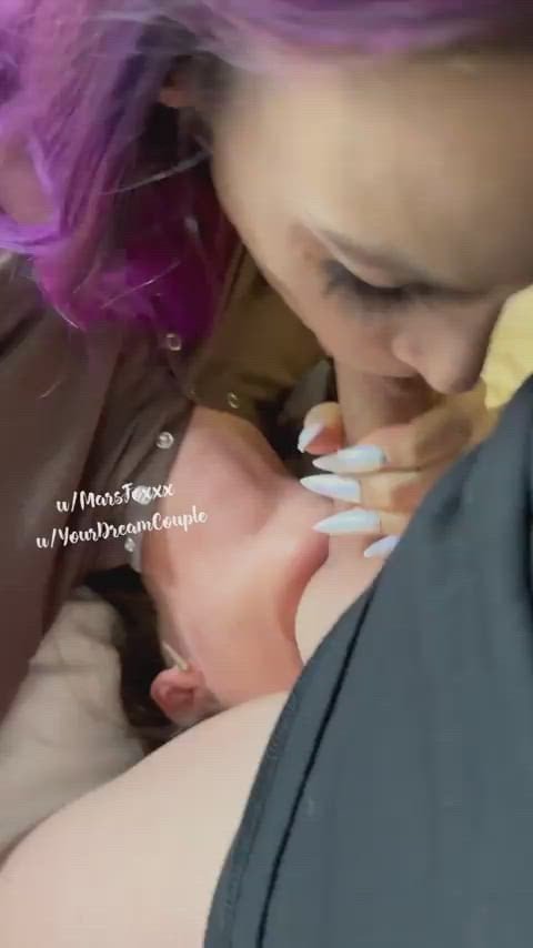 Be honest, how long could you last with both of us attacking your cock?