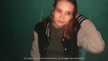 Redhead girl sucked in the stairwell while were at home creampie oral and Swallow Cum