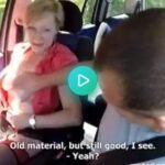 Takes Mature Busty Whore on Public in car