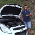 A girl’s car breaks down and fix it in exchange for sex, pregnant milf public