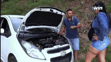 A girl’s car breaks down and fix it in exchange for sex, pregnant milf public