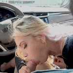 Very sexy blowjob from a beautiful blonde with long curly hair. The driver is driving a car at this time and enjoys