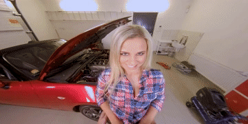 Red Car Passion – sex pov with blonde milf