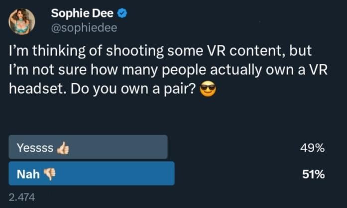 Wow! Legend Sophie Dee for the first time in VR! Maybe Sophie with Angela White? guaranteed best VR scene ever.