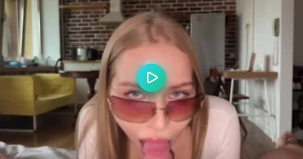 Pretty sucks dirty in her glasses – video