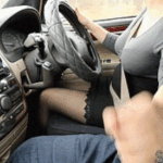 Extreme and risky handjob while driving car!