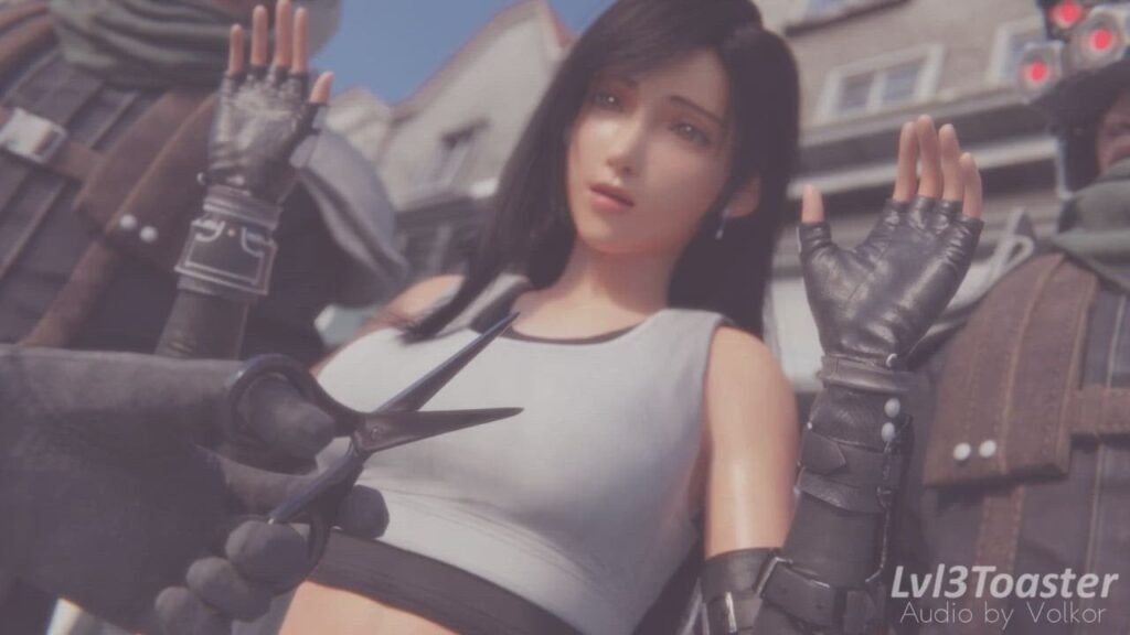 Cutting open Tifa’s shirt