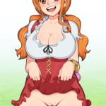 Nami shows her tight pussy