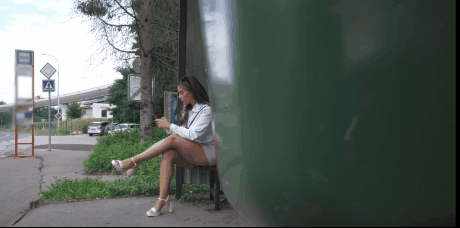 Acquaintance at the bus stop and sex next to the car