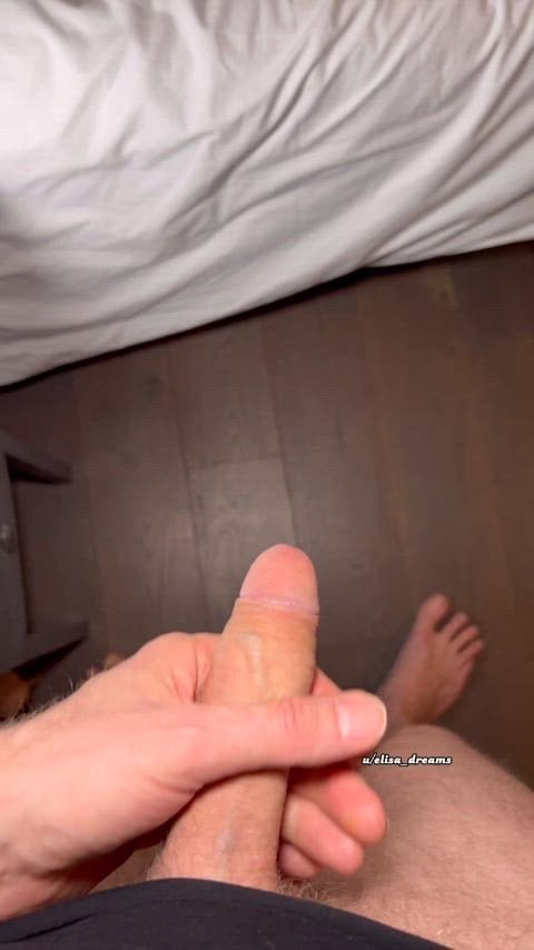 Licking my lover’s balls while my husband masturbates his little cock