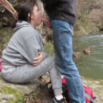 Deepthroat by the river in nature