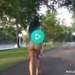 Nude walk and masturbate in a park